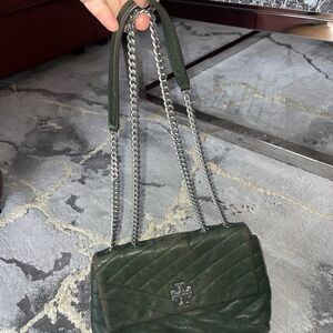 Green Quilted Chain Shoulder Bag